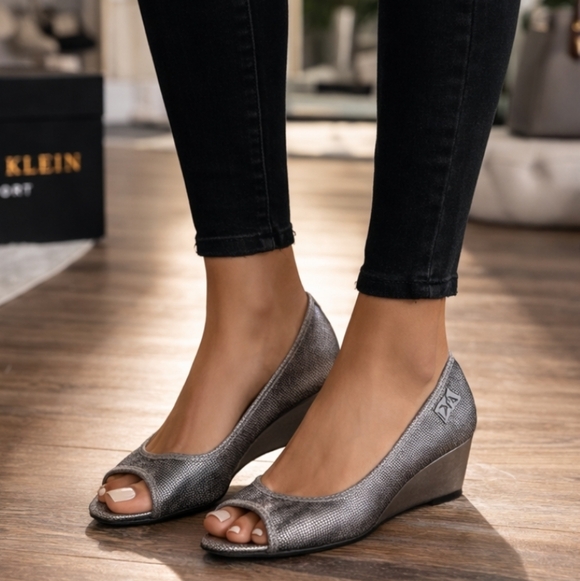 Anne Klein Shoes - Anne Klein Sport Camrynne Modern Classic Peep Toe Comfort Wedge 7M